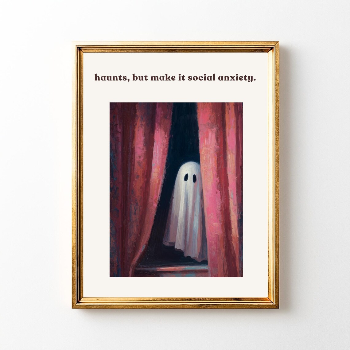 Funny Social Anxiety Halloween Art Print, Introvert Humor