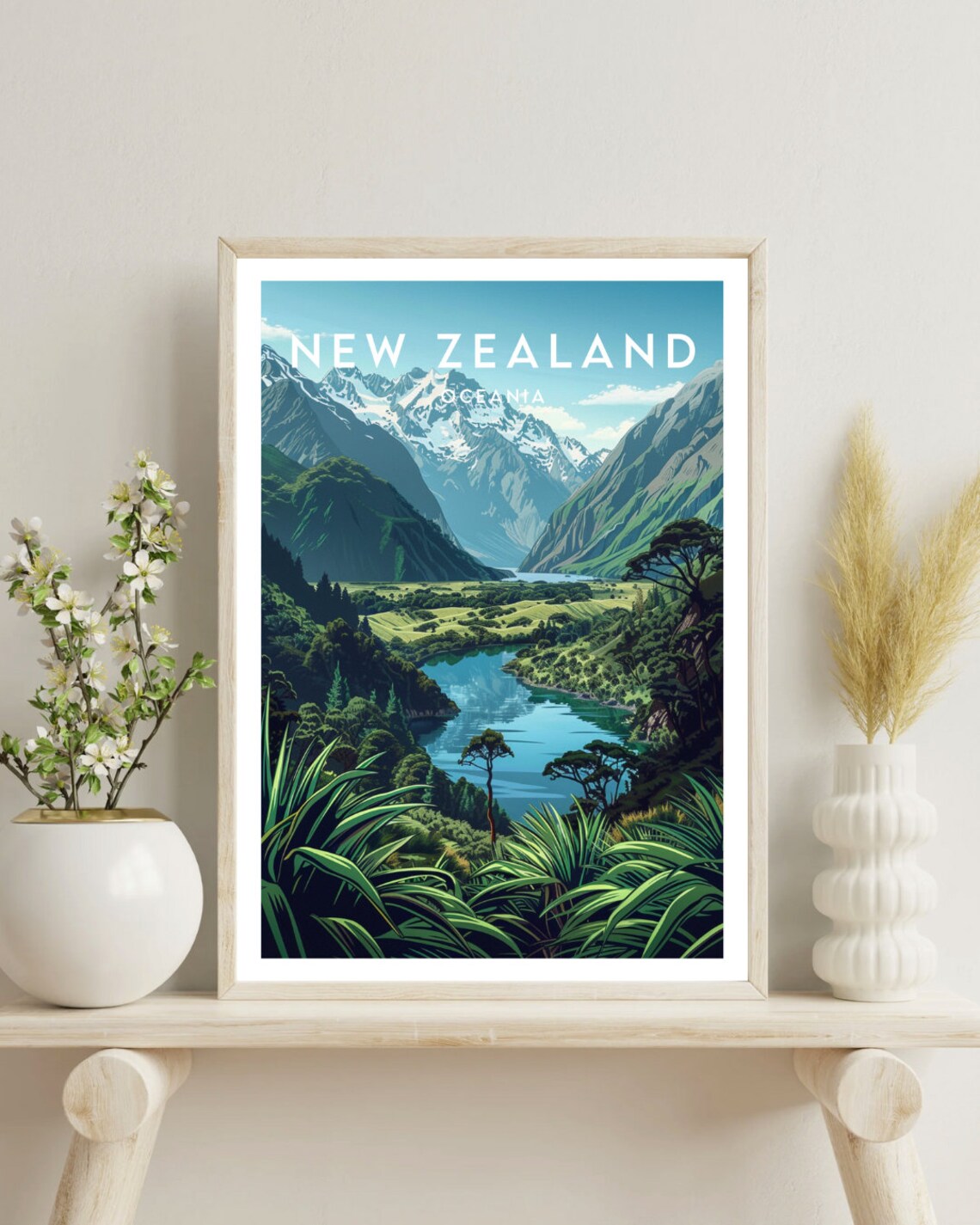 New Zealand Travel Poster, Oceania Travel Wall Art - Image 4