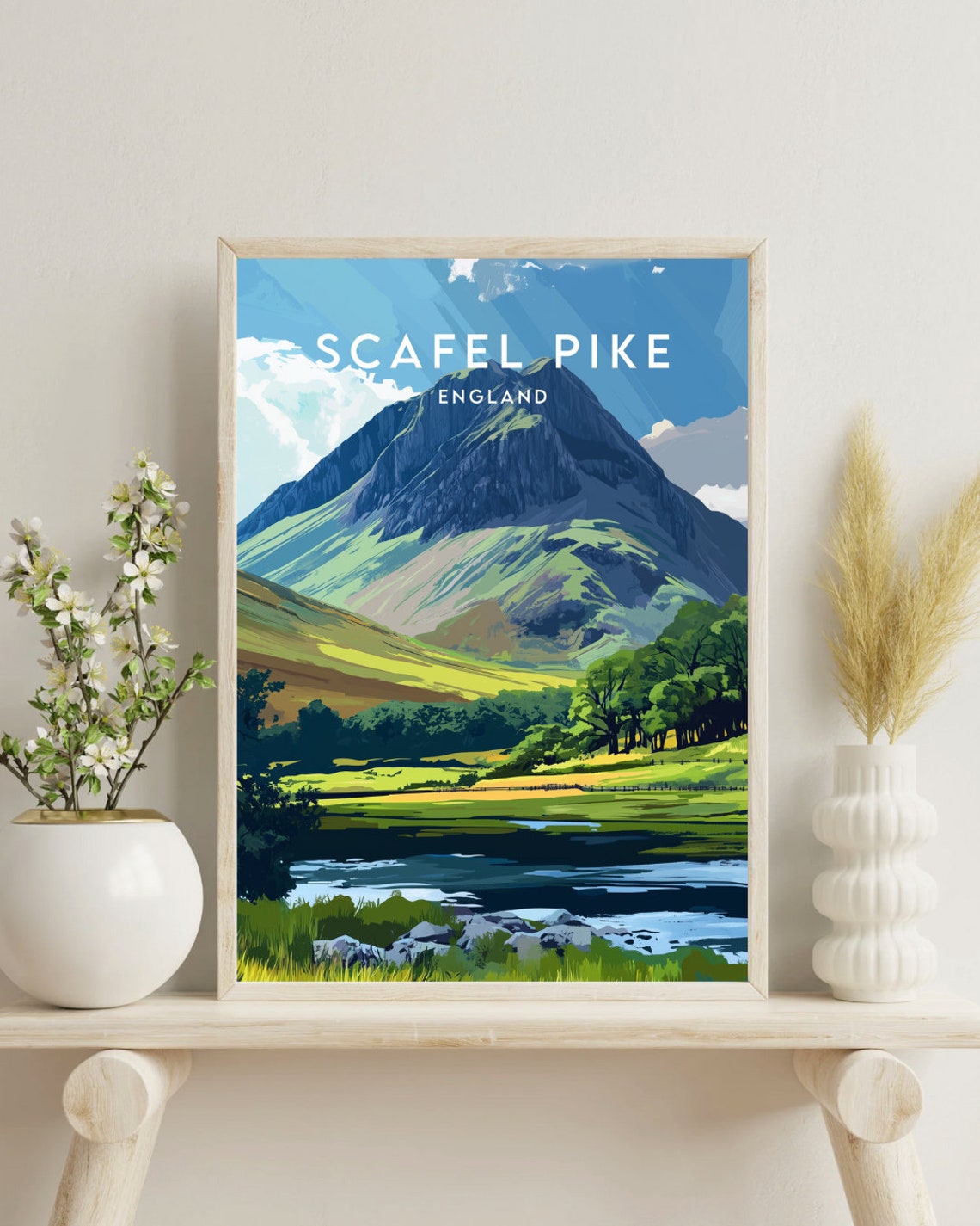 Scafell Pike England Lake District Mountain Vintage Travel Poster - Image 4
