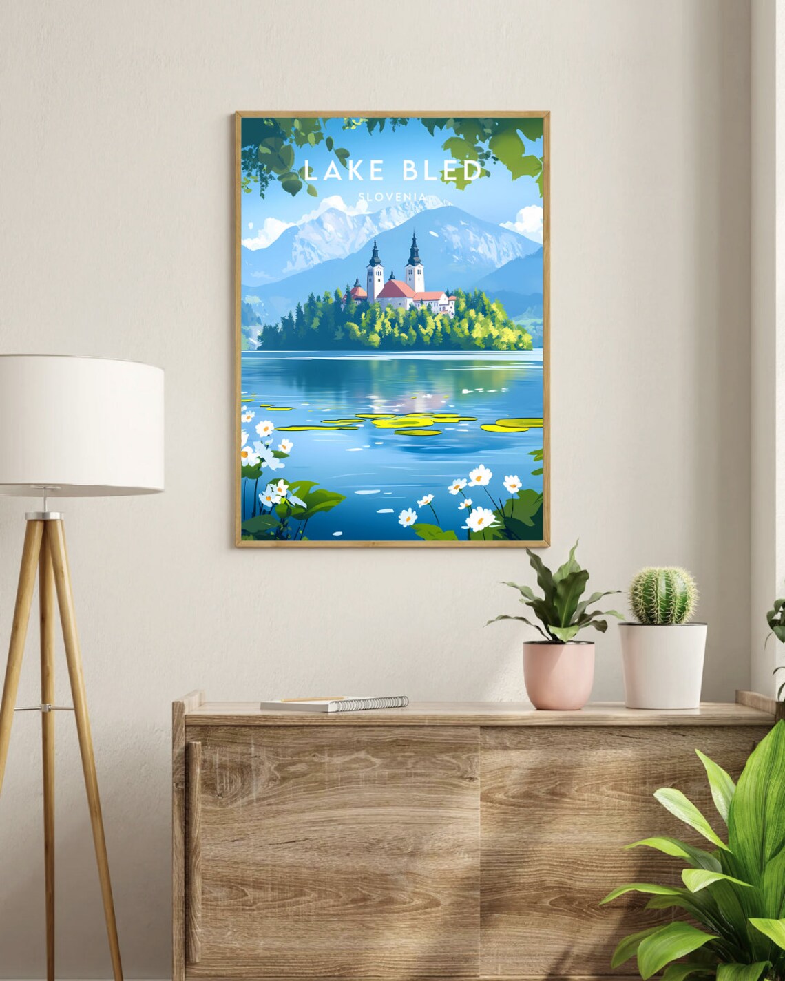 Lake Bled Slovenia Island Church Alpine Lake Travel Art Poster - Image 3
