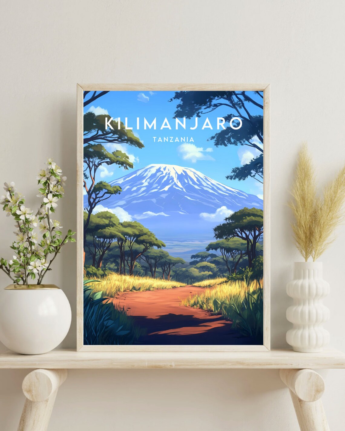 Kilimanjaro Travel Poster, Tanzania Mountain Landscape - Image 4