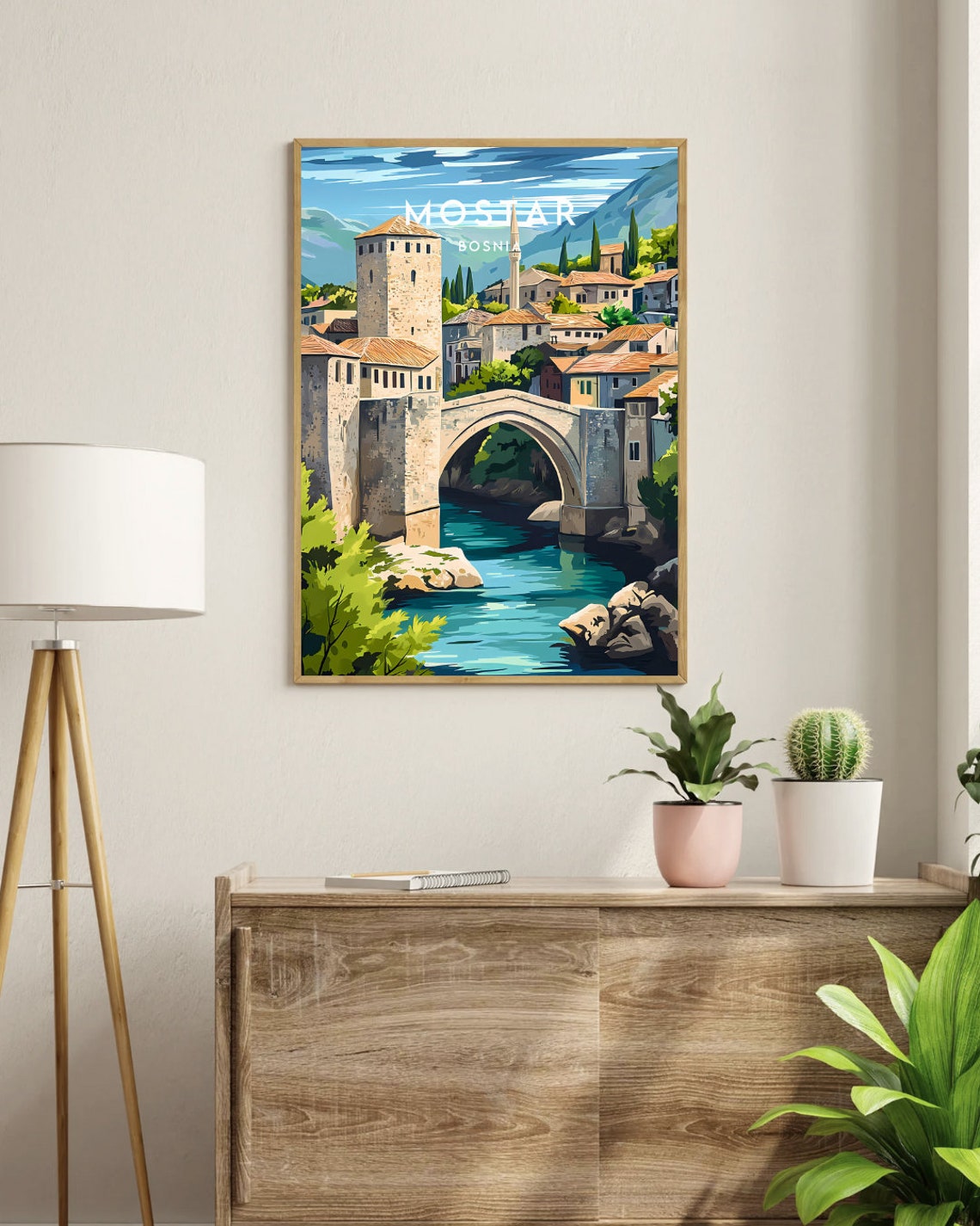 Mostar Travel Print Bosnia Mostar Poster Bosnia Poster Travel Wall Art Bosnia Print Poster Bosnia And Herzegovina Mostar Wall Art - Image 3