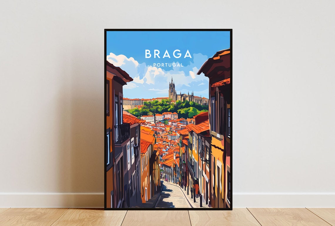 Braga Travel Print Portugal Braga Poster Portugal Poster Travel Wall Art Portugal Print Portugal Wall Art Europe Art Braga Wall Art