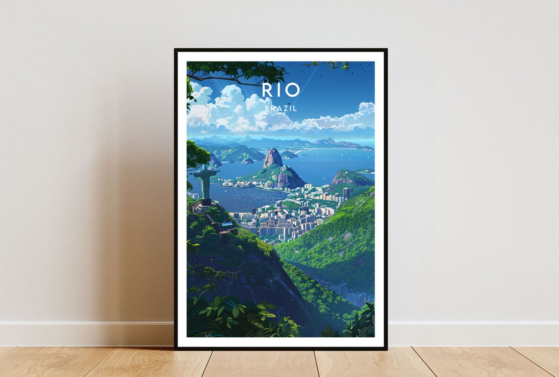 Rio Travel Print Brazil Rio Poster Brazil Poster Travel Wall Art Brazil Print Rio Travel Poster Rio Rio De Janeiro South America