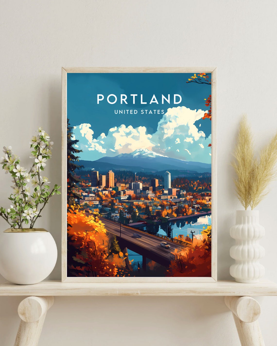 Portland Travel Print United States Portland Poster America Poster Travel Wall Art America Print Portland Print Usa Oregon Poster - Image 4
