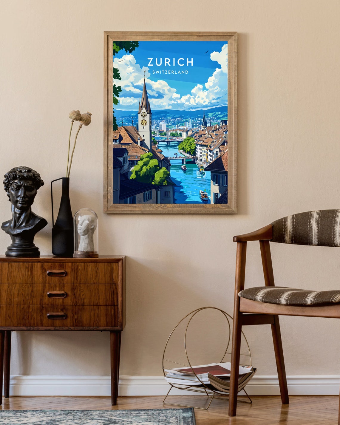 Zurich Travel Print Switzerland Zurich Poster Switzerland Poster Travel Wall Art Switzerland Print Switzerland Europe Zurich Print - Image 2