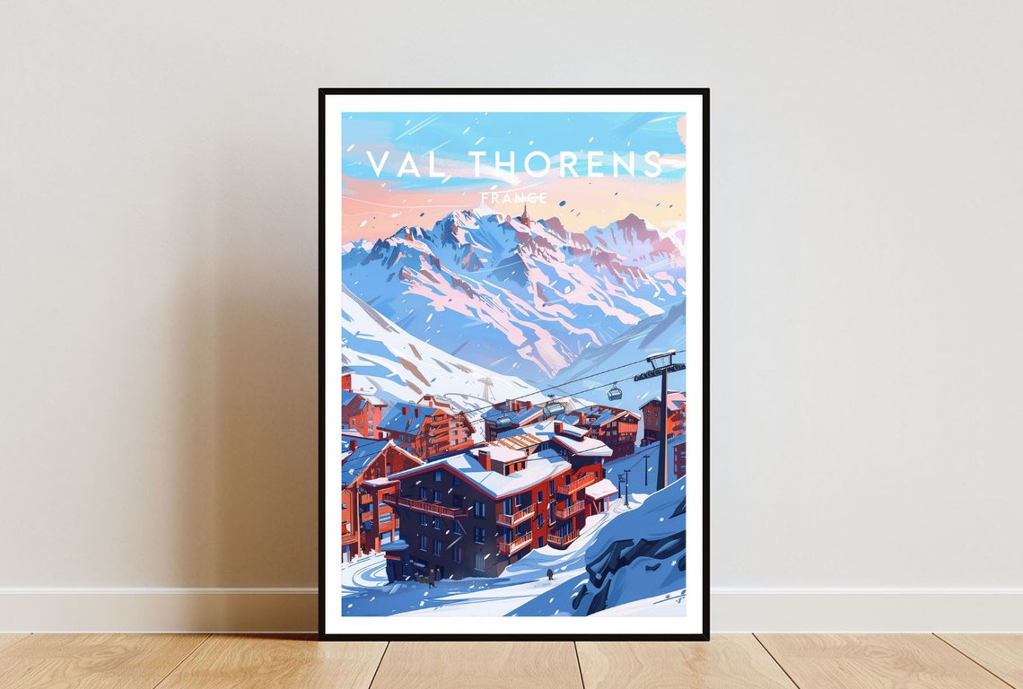 Val Thorens Travel Print France Val Thorens Poster France Poster Travel Wall Art France Print Poster France Europe Val Thorens