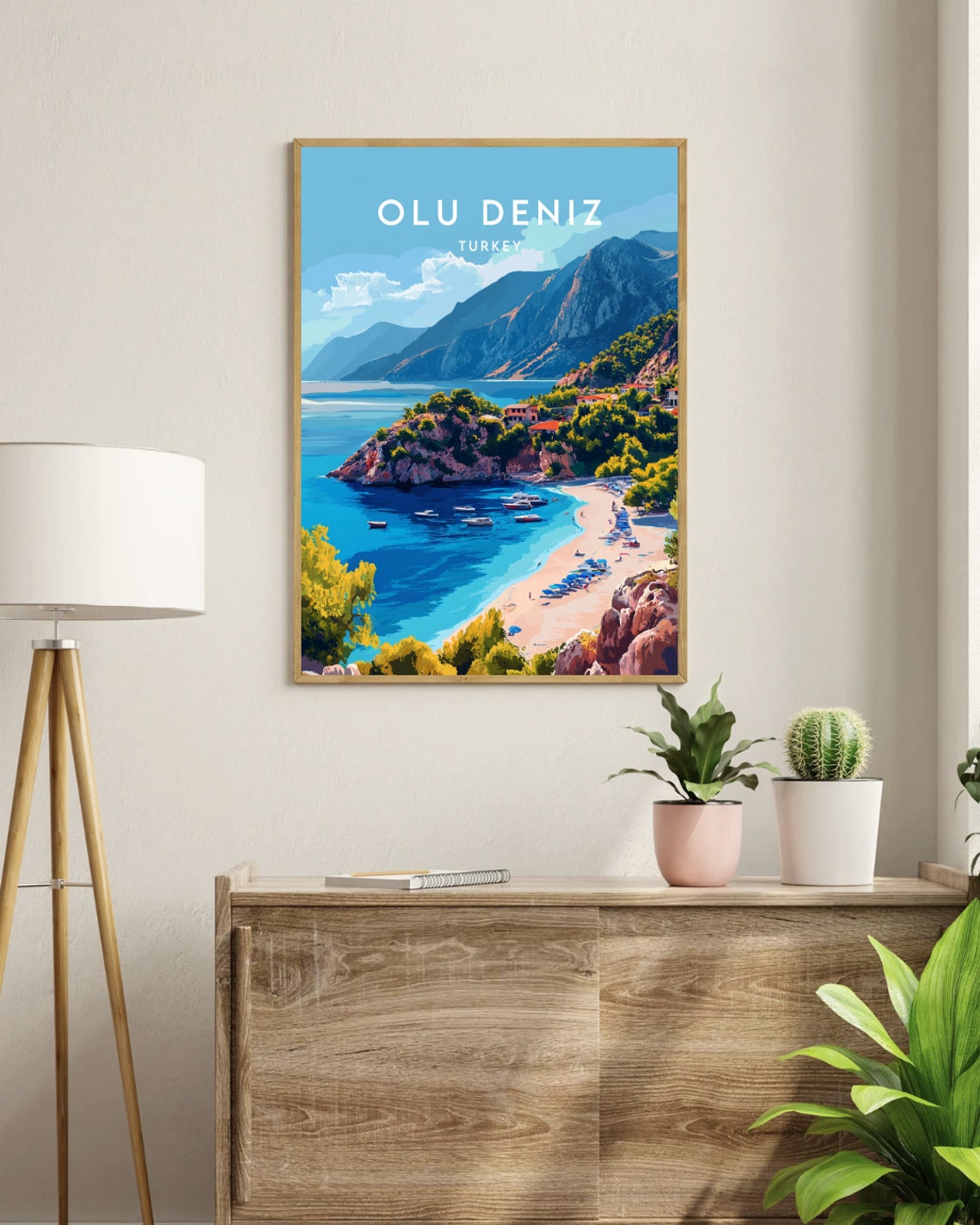 Oludeniz Turkey Blue Lagoon Beach Mountain Bay Scenic Poster - Image 3