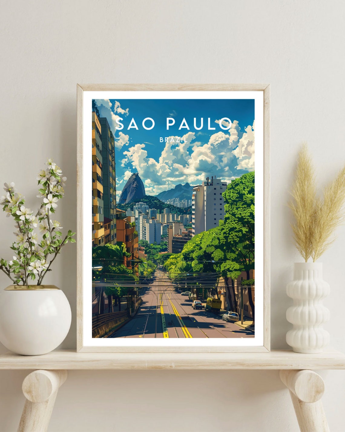 So Paulo Travel Print Brazil So Paulo Poster Brazil Poster Travel Wall Art Brazil Print So Paulo Travel Poster South America - Image 4