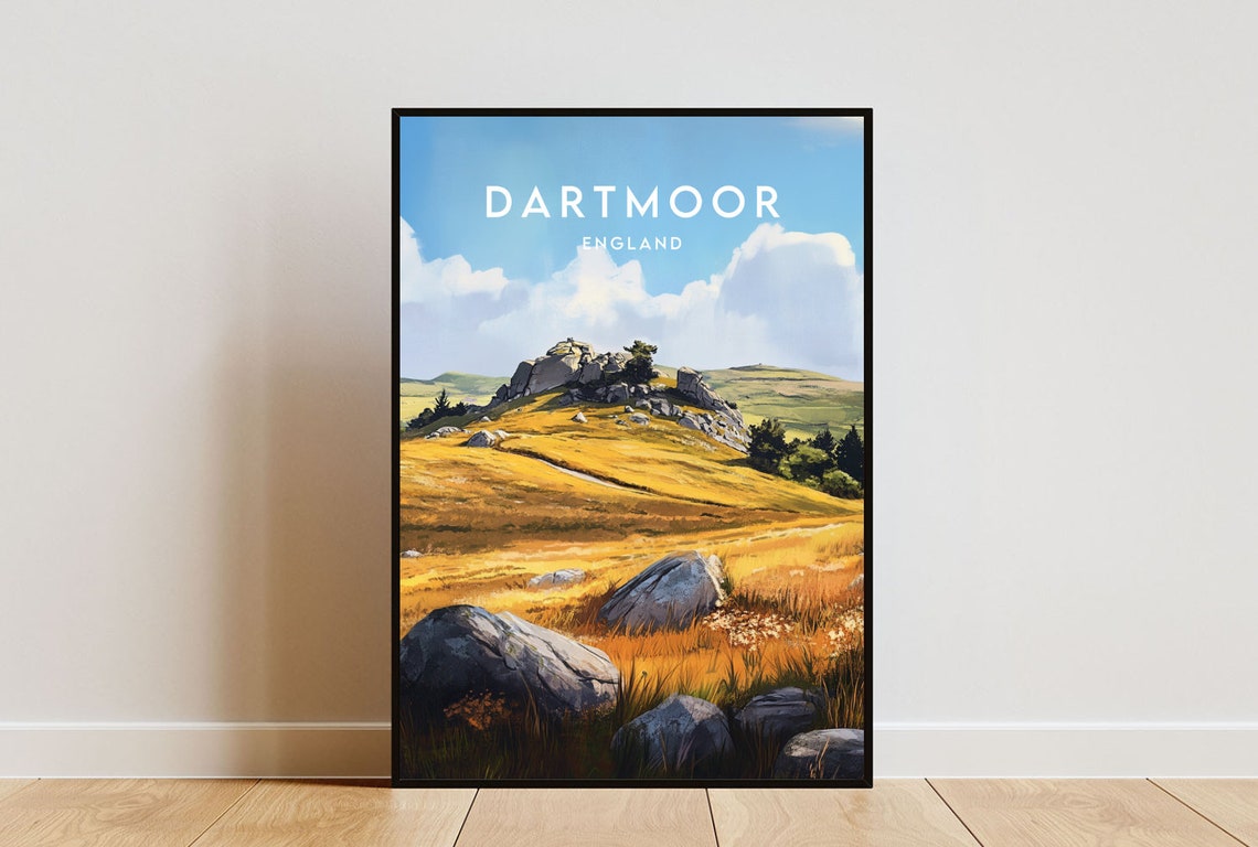 Dartmoor Travel Print England Dartmoor Poster England Poster Travel Wall Art England Print Poster England Europe Dartmoor Uk