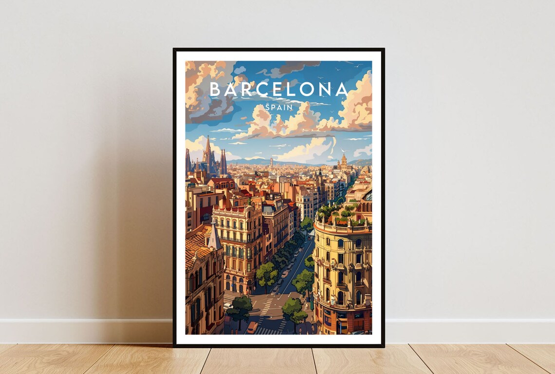 Barcelona Spain Travel Wall Art Poster