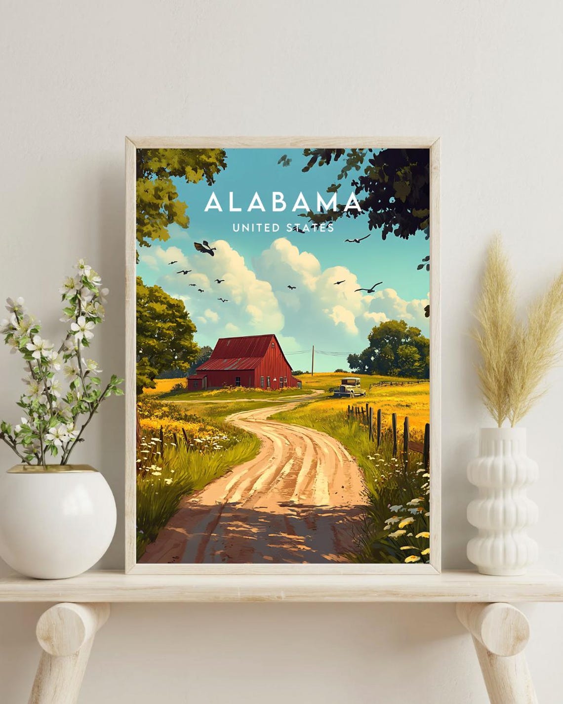 Alabama Travel Print United States Alabama Poster America Poster Travel Wall Art America Print America Alabama Wall Art Usa Poster - Image 4