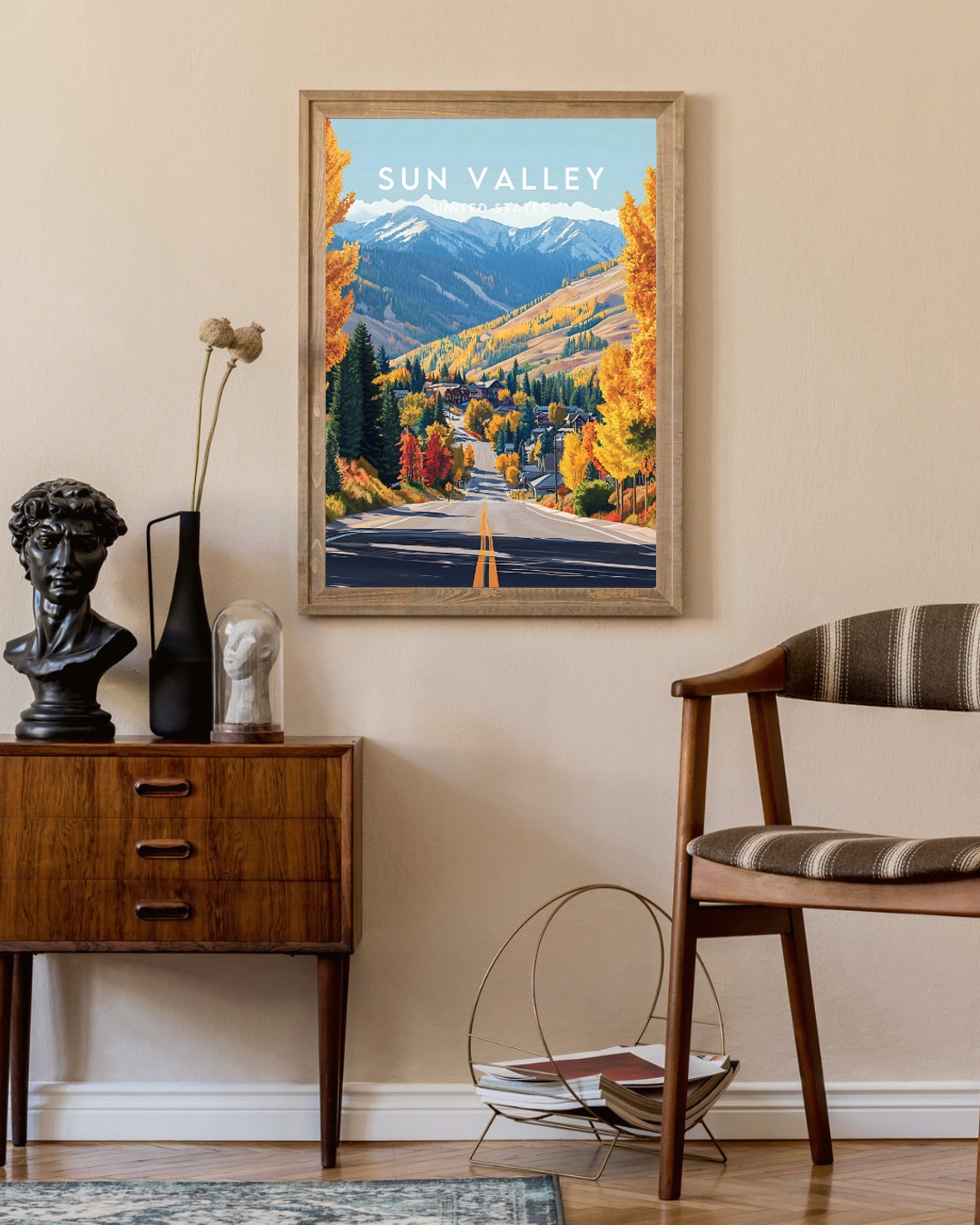 Sun Valley Travel Print United States Sun Valley Poster America Poster Travel Wall Art America Print Sun Valley Art Usa California - Image 2