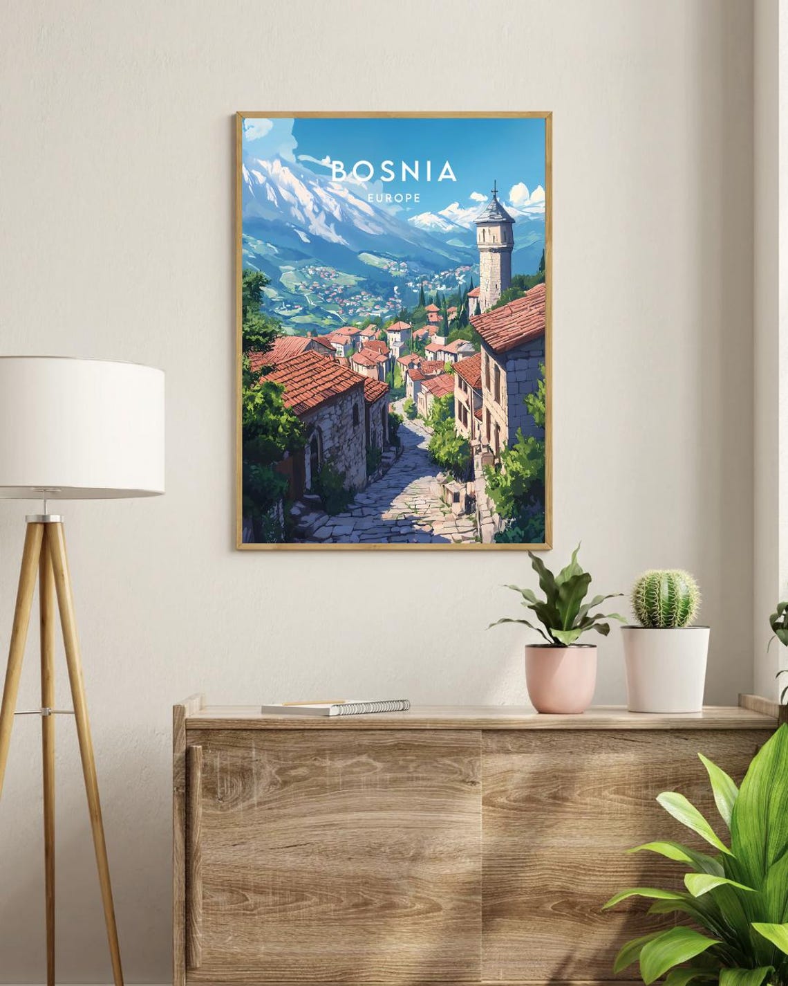 Bosnia And Herzegovina Travel Print Europe Europe Poster Bosnia Poster Travel Wall Art Bosnia Print Bosnia Europe Art Mostar Poster - Image 4