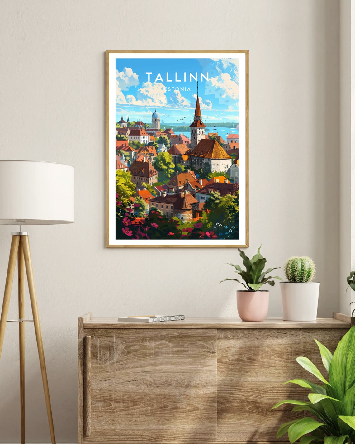 Tallinn Estonia Medieval Old Town Rooftops Harbor Travel Poster - Image 3