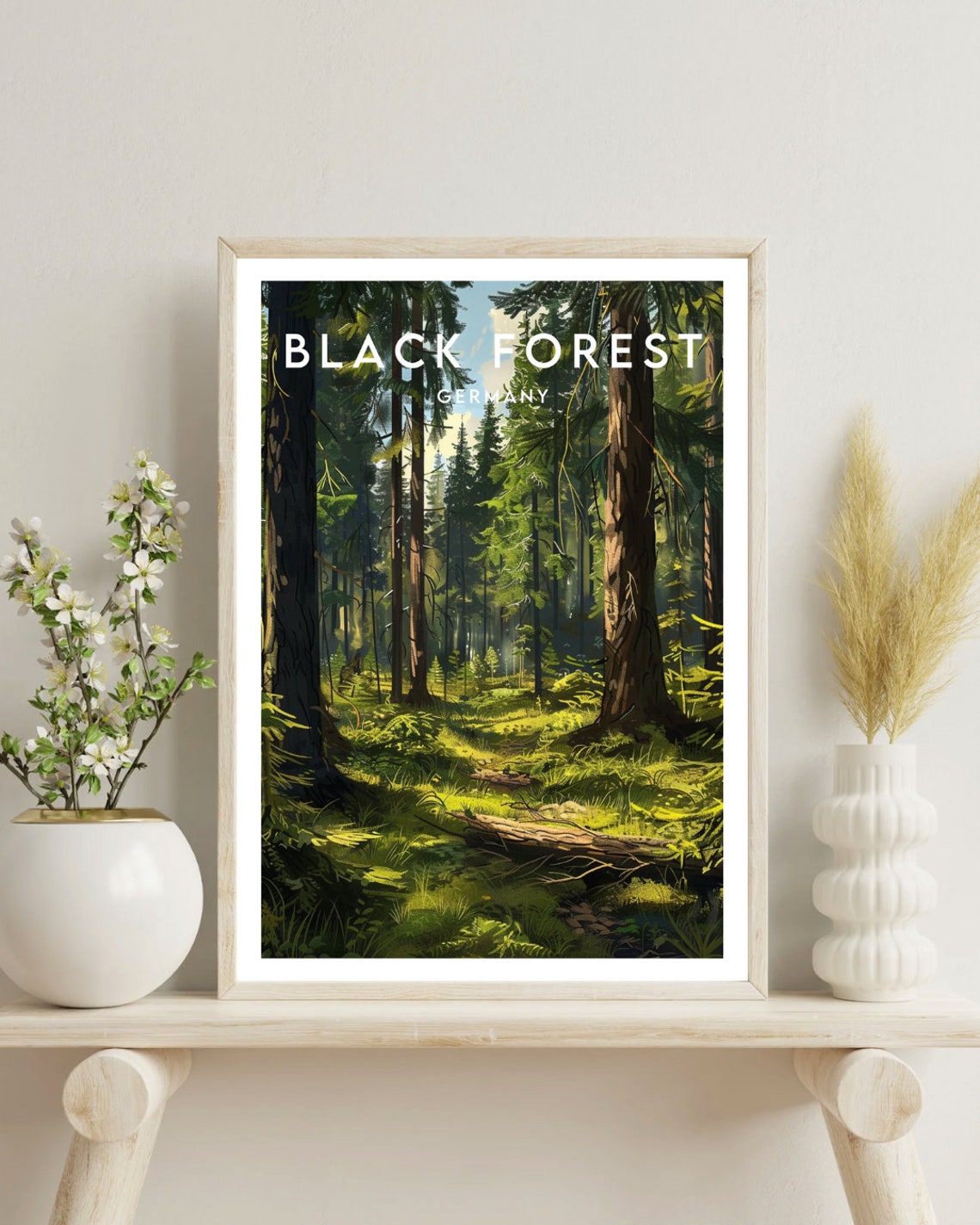 Black Forest Germany Sunlit Pine Trees Woodland Nature Poster - Image 4