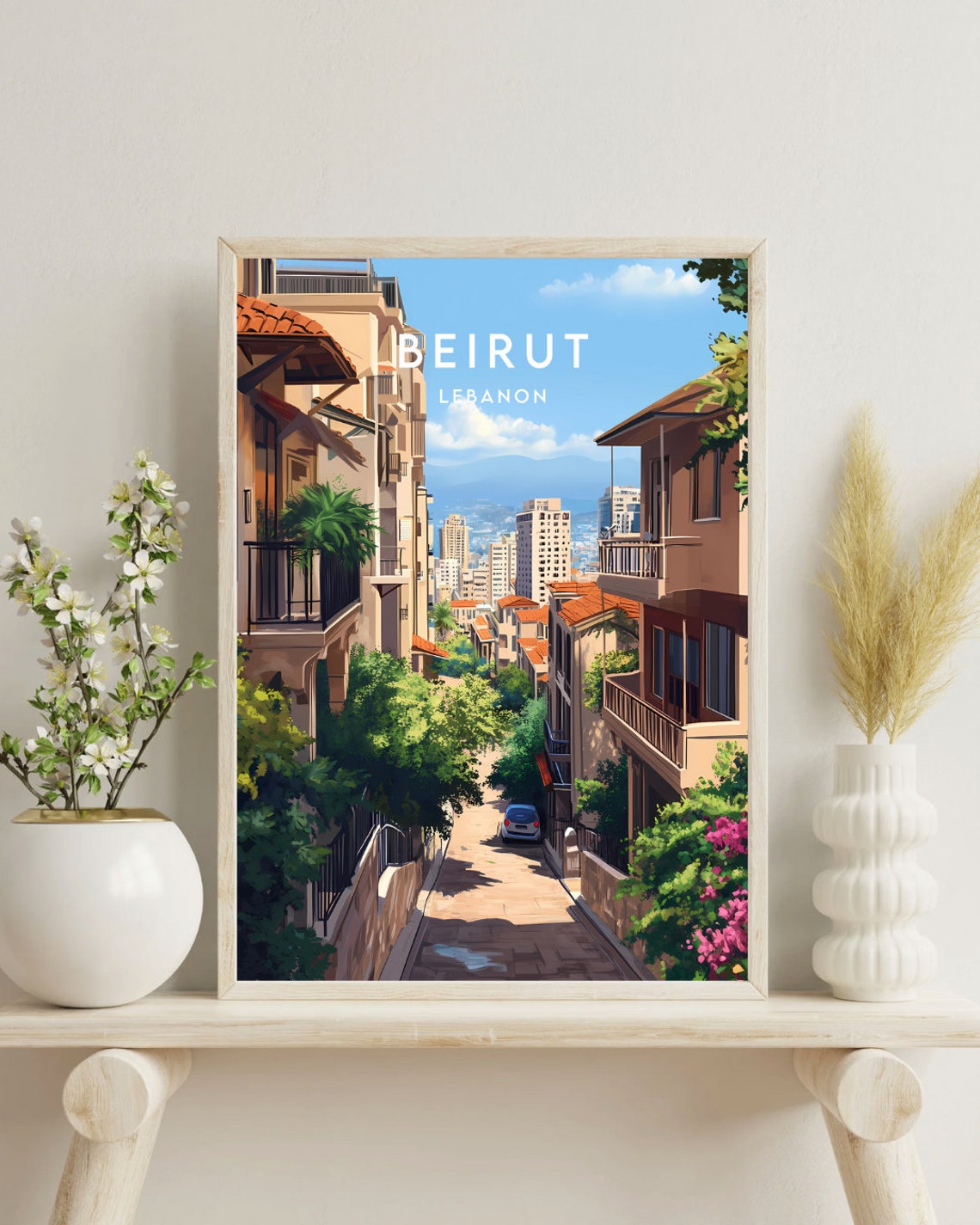 Beirut Travel Print Lebanon Beirut Poster Lebanon Poster Travel Wall Art Lebanon Print Lebanon Asia Beirut Art Middle East Poster - Image 4