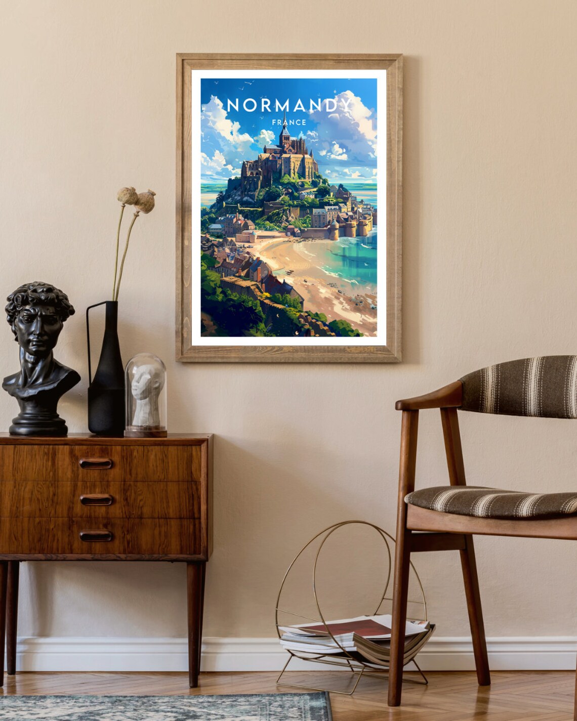 Normandy Travel Poster, France Europe Wall Art - Image 2