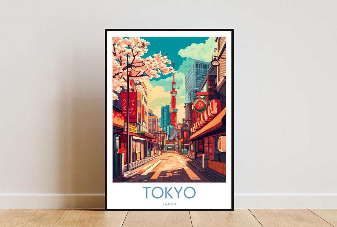 Tokyo Travel Print Japan Tokyo Poster Japan Poster Travel Wall Art Japan Print Tokyo Print Japanese Poster Japan Wall Art