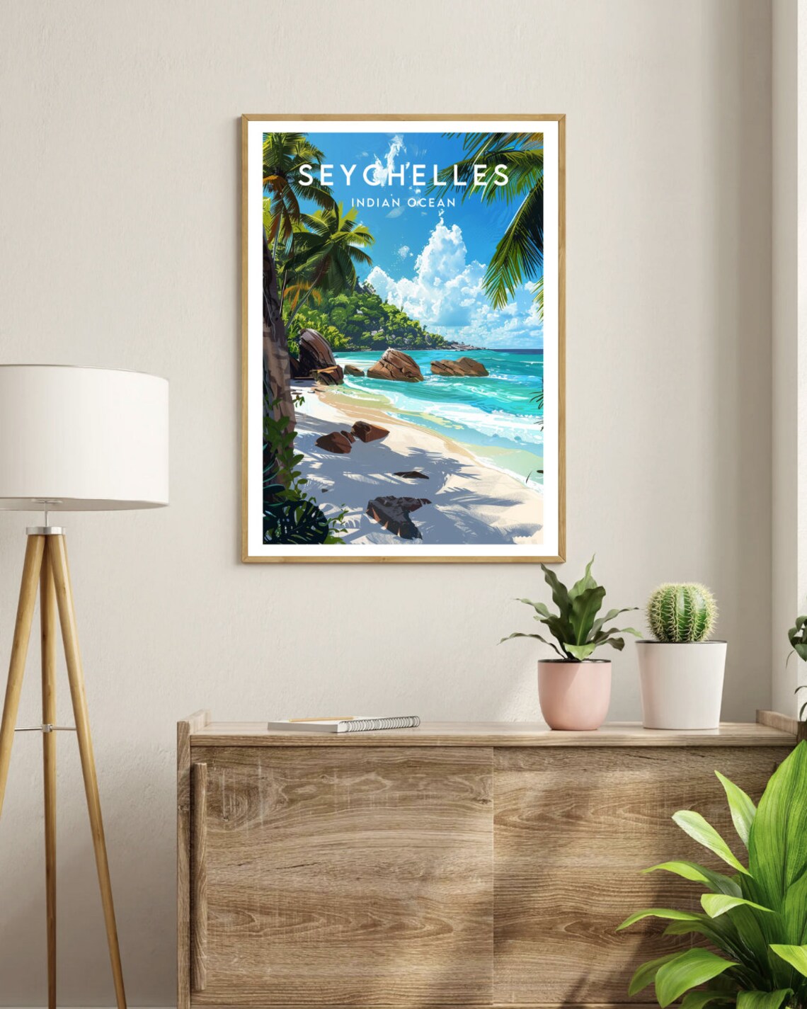 Seychelles Travel Print, Indian Ocean Travel Poster - Image 3