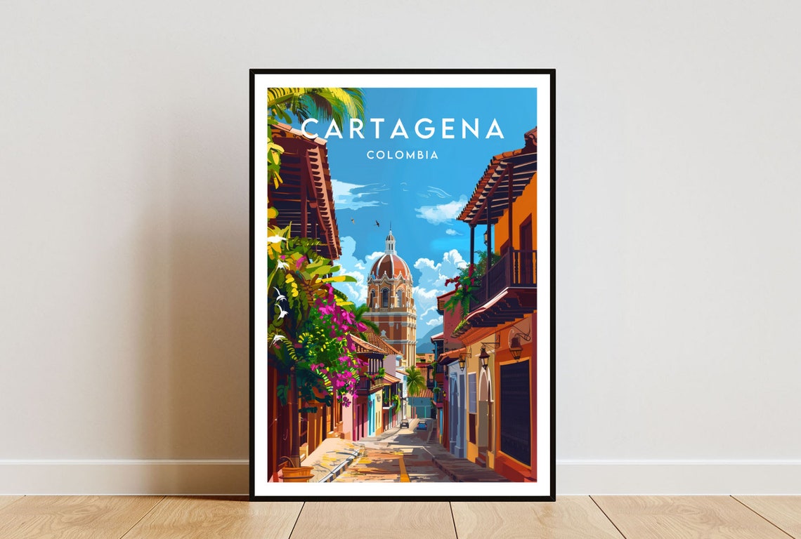 Cartagena Travel Print Colombia Cartagena Poster Colombia Poster Travel Wall Art Colombia Print Cartagena South America Colombian