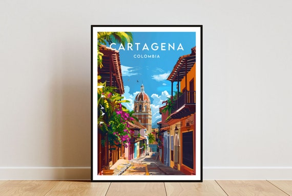 Cartagena Travel Print Colombia Cartagena Poster Colombia Poster Travel Wall Art Colombia Print Cartagena South America Colombian