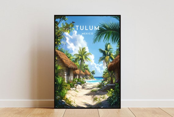 Tulum Travel Print Mexico Tulum Poster Mexico Poster Travel Wall Art Mexico Print Poster Mexico Tulum Art North America Mexican
