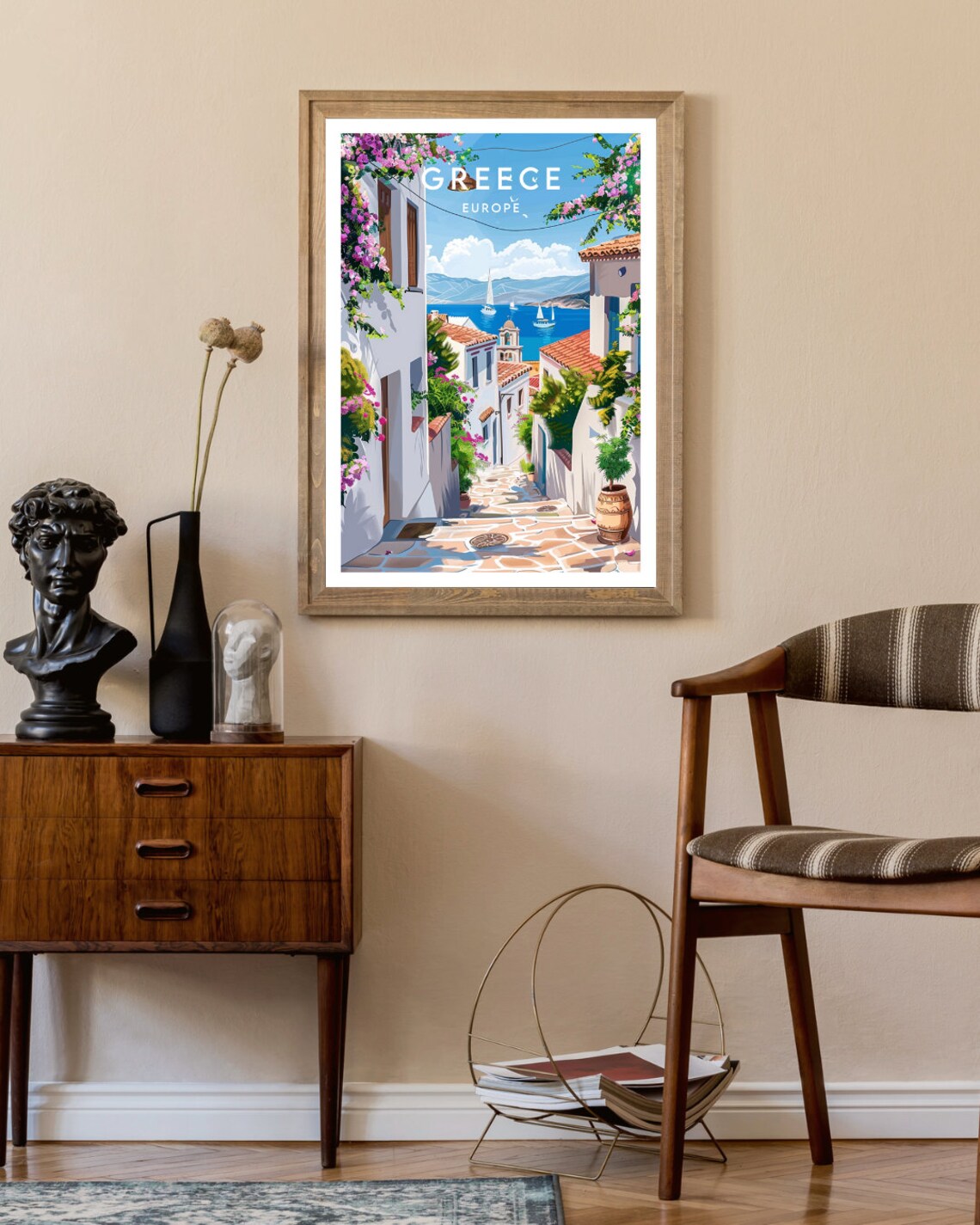 Greece Travel Poster, Santorini and Athens - Image 2