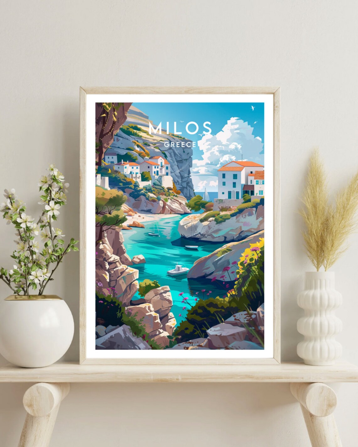 Milos Travel Print Greece Milos Poster Greece Poster Travel Wall Art Greece Print Poster Greece Europe Milos Greek Poster - Image 4