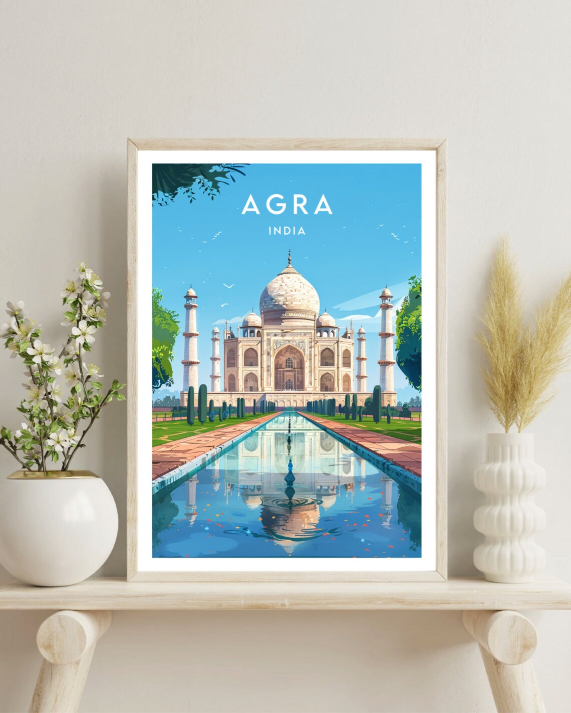 Taj Mahal Agra Fort Travel Poster - Image 4
