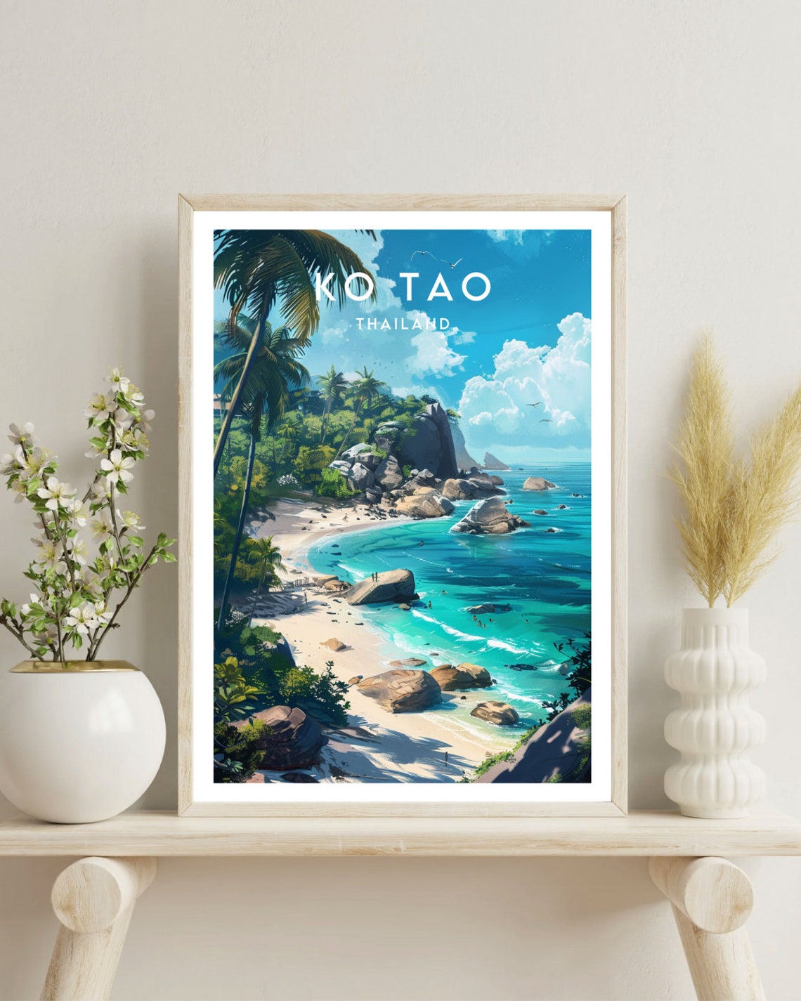 Ko Tao Travel Print Thailand Ko Taoposter Thailand Poster Travel Wall Art Thailand Print Ko Tao Beach Koh Tao Islands Thai Poster - Image 4