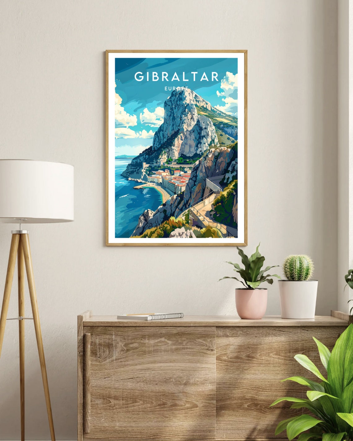Gibraltar Travel Print Europe Gibraltar Poster Europe Poster Travel Wall Art Europe Print Europe Gibraltar Spain Gibraltar Rock - Image 3