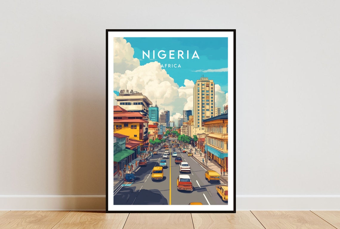 Nigeria Travel Print Africa Nigeria Poster Africa Poster Travel Wall Art Africa Print Nigeria Wall Art Nigeria Print Lagos Poster