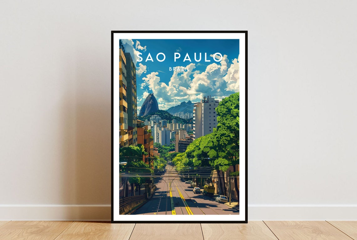 So Paulo Travel Print Brazil So Paulo Poster Brazil Poster Travel Wall Art Brazil Print So Paulo Travel Poster South America