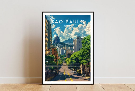 So Paulo Travel Print Brazil So Paulo Poster Brazil Poster Travel Wall Art Brazil Print So Paulo Travel Poster South America