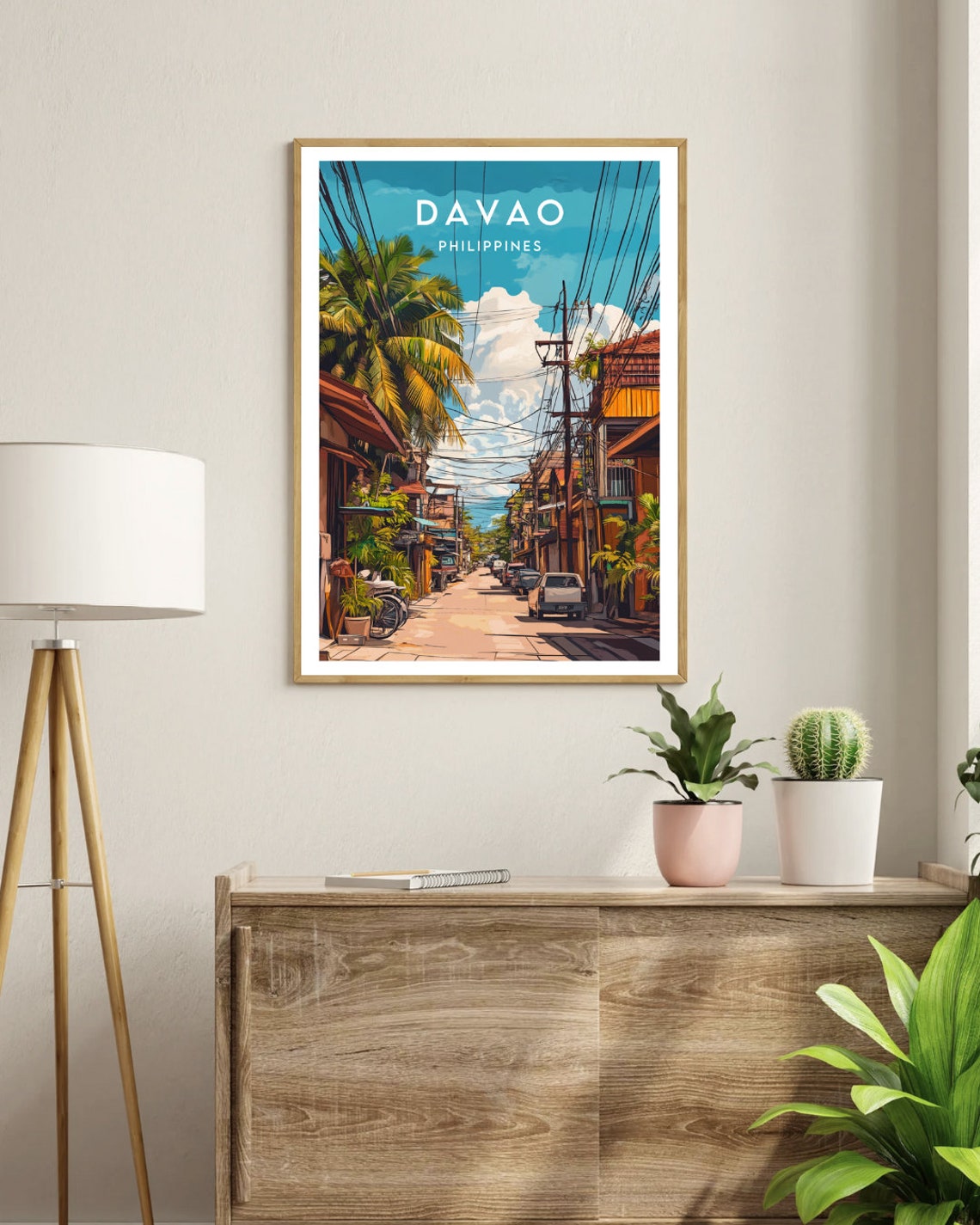 Davao Philippines Tropical Street Palm Trees City Life Poster - Image 3