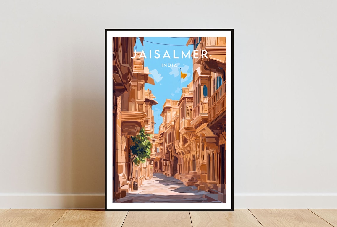 Jaisalmer India Golden Fort City Rajasthan Desert Heritage Poster