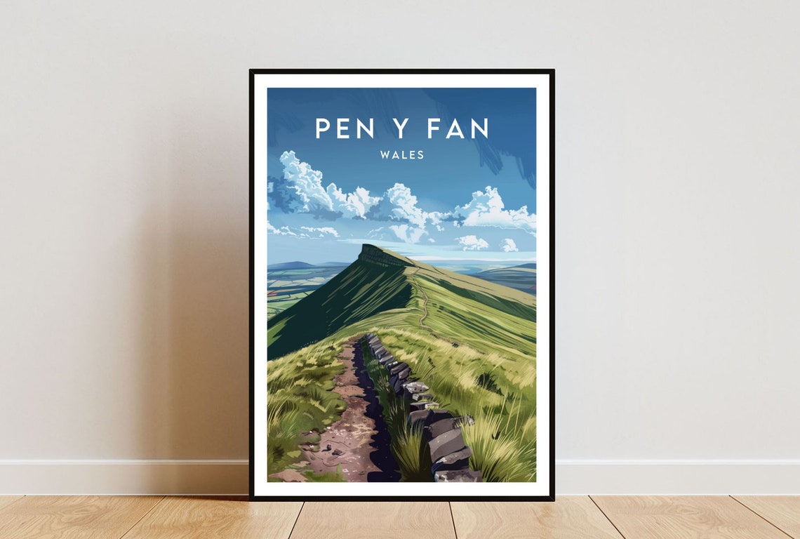 Pen Y Fan Travel Print Wales Pen Y Fan Poster Wales Poster Travel Wall Art Wales Print Poster Wales Europe Pen Y Fan Welsh Print