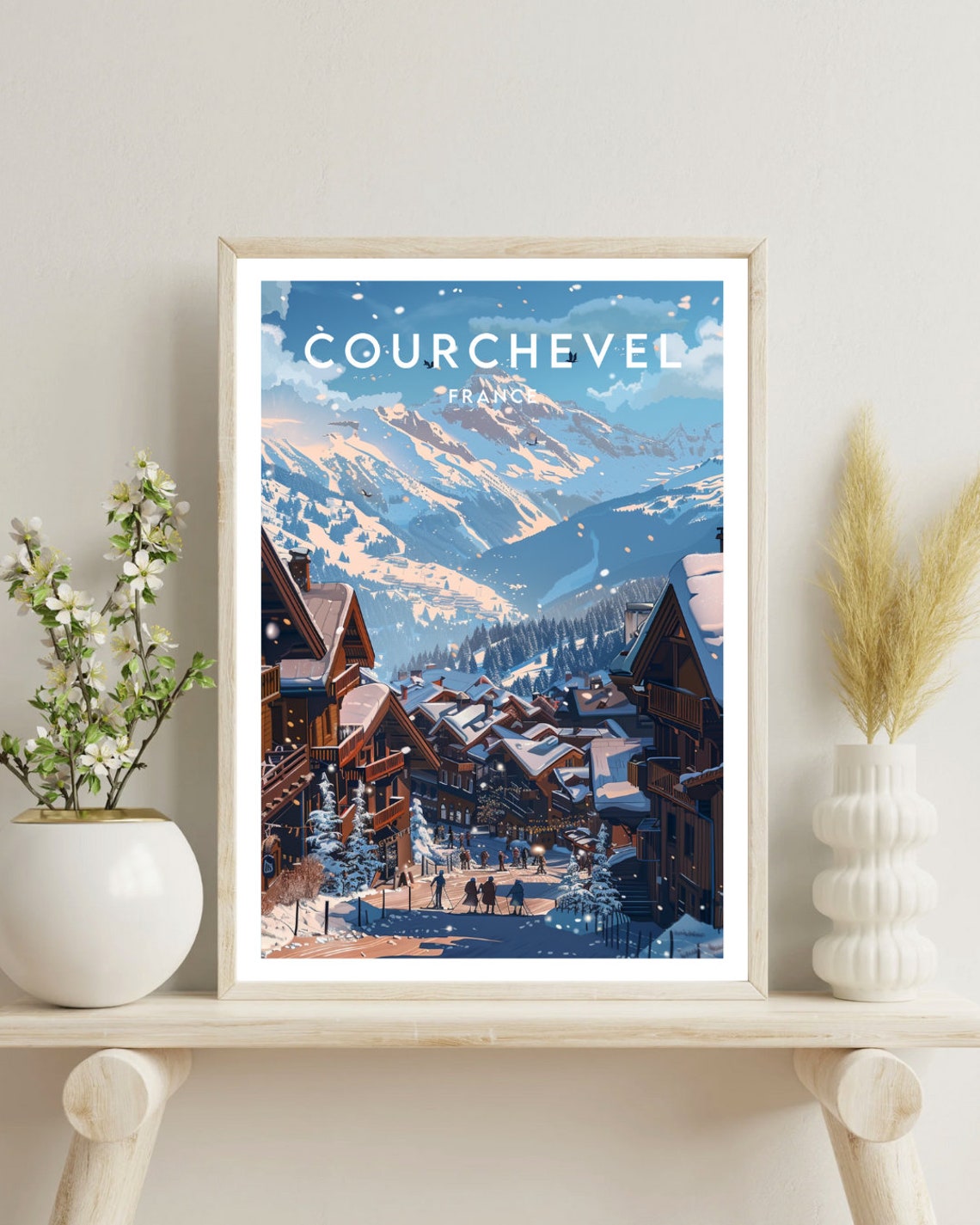 Courchevel Travel Print France Courchevel Poster France Poster Travel Wall Art France Print Poster France Europe Courchevel Ski - Image 4