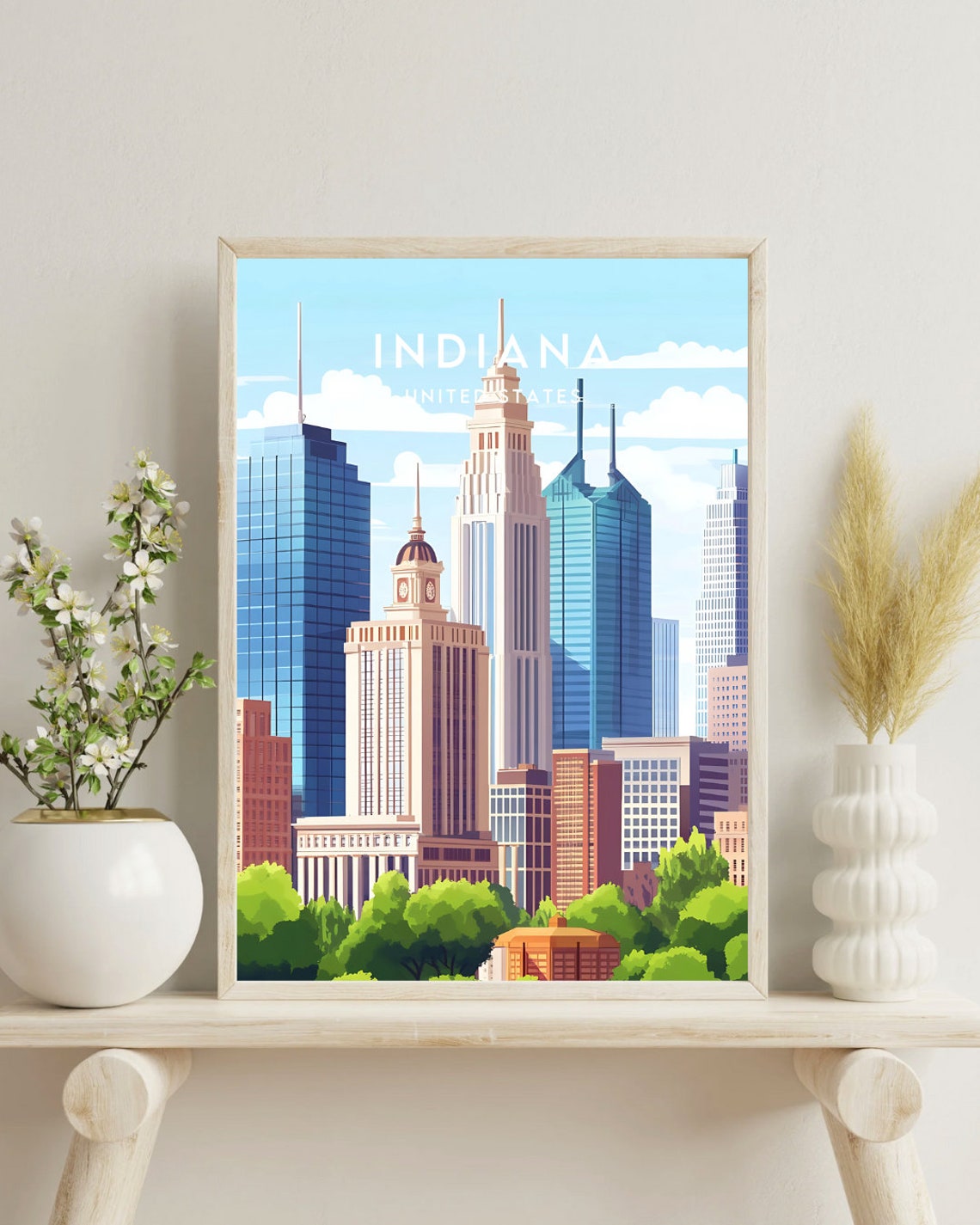 Indiana Travel Print United States Indiana Poster America Poster Travel Wall Art America Print Indiana Art Usa United States Poster - Image 4
