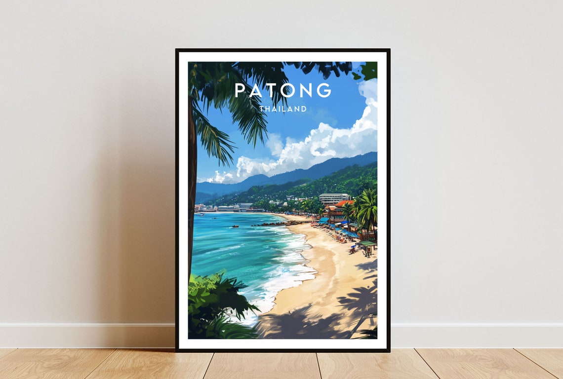 Patong Thailand Sandy Beach Palm Trees Turquoise Bay View Poster