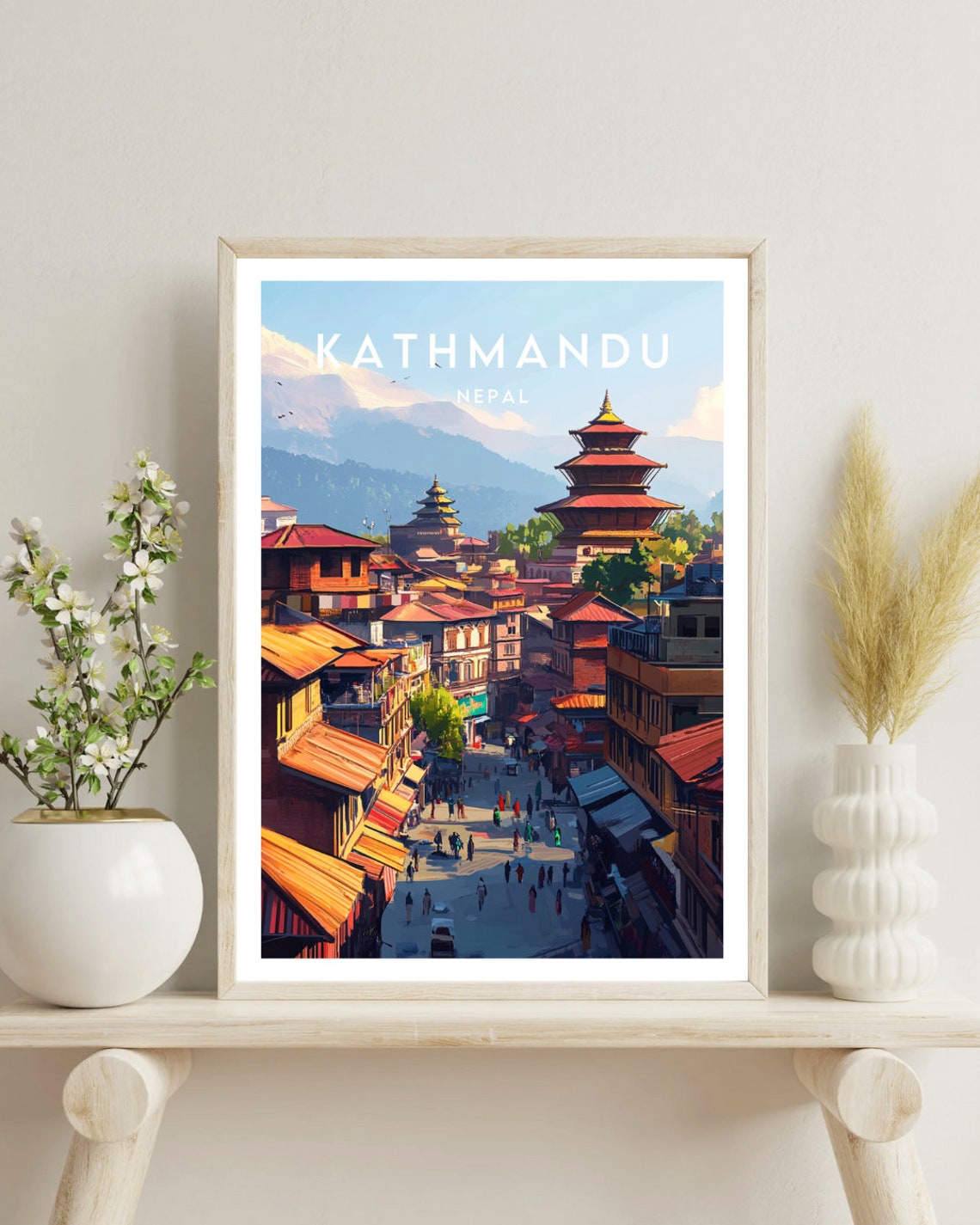 Kathmandu Nepal Temple Roofs Street Himalayan City Heritage Poster - Image 4