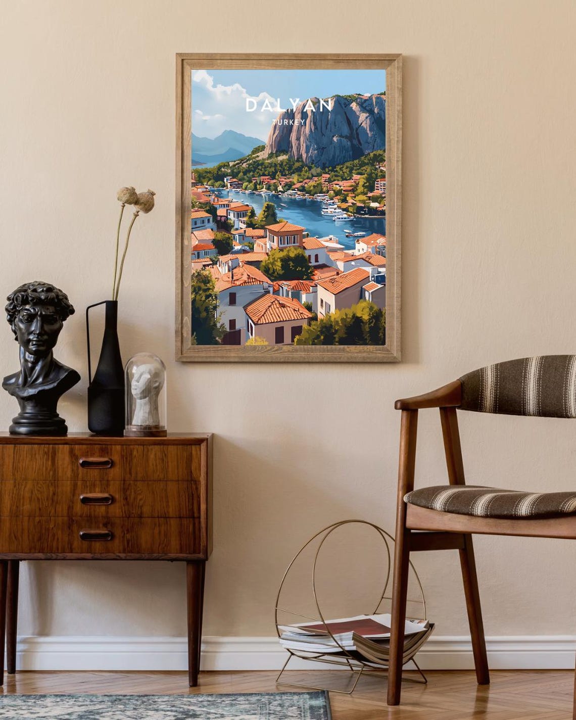 Dalyan Turkey Scenic Harbor River Town Rocky Cliffs Travel Poster - Image 2