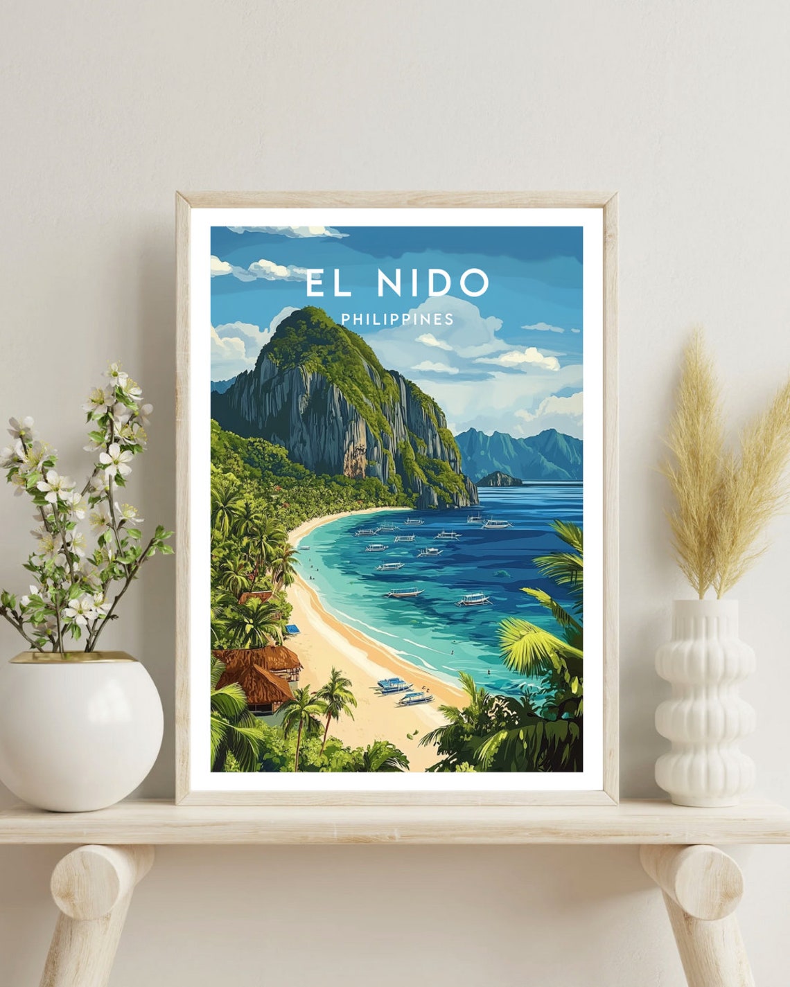 El Nido Philippines Tropical Bay Boats Karst Island Paradise Poster - Image 4