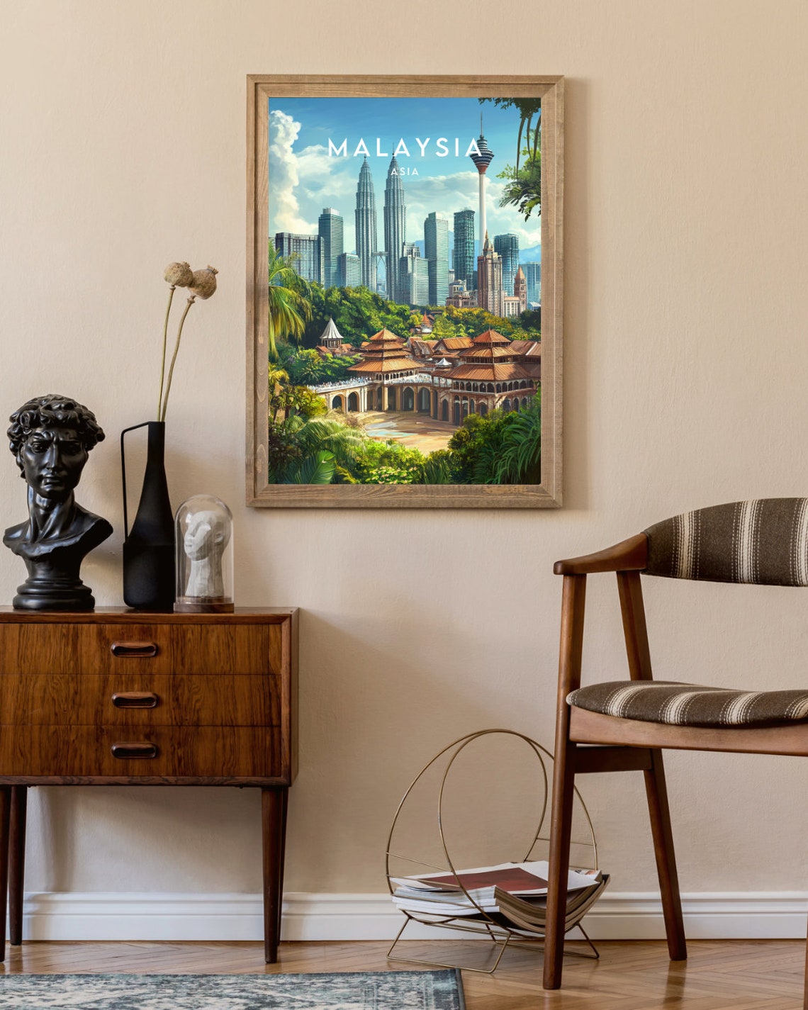 Malaysia Travel Print Asia Travel Poster Malaysia Poster Travel Wall Art Malaysia Print Malaysia Kuala Lumpur Malaysia Wall Art - Image 2