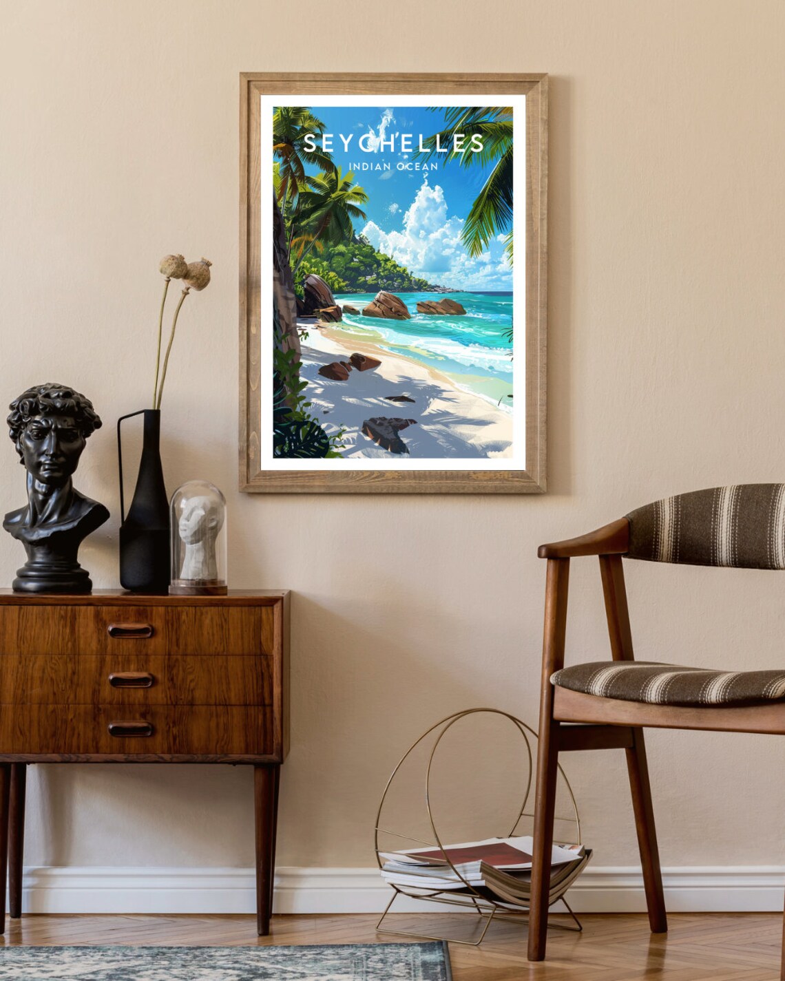 Seychelles Travel Print, Indian Ocean Travel Poster - Image 2