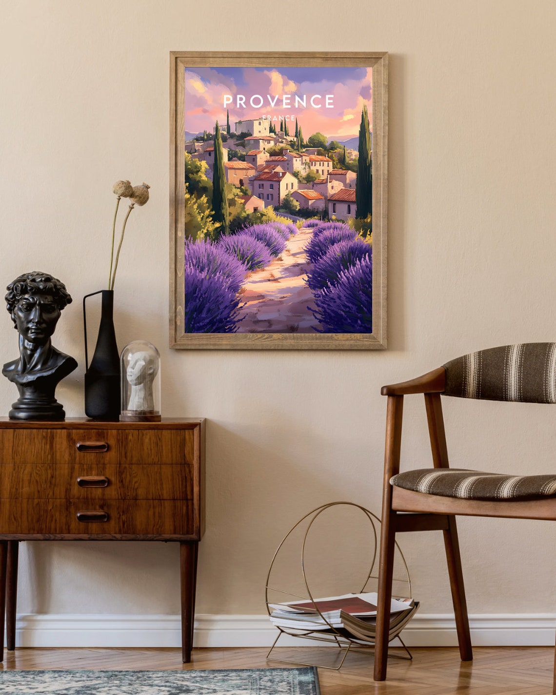 Provence France Lavender Fields Hilltop Village Travel Poster - Image 2