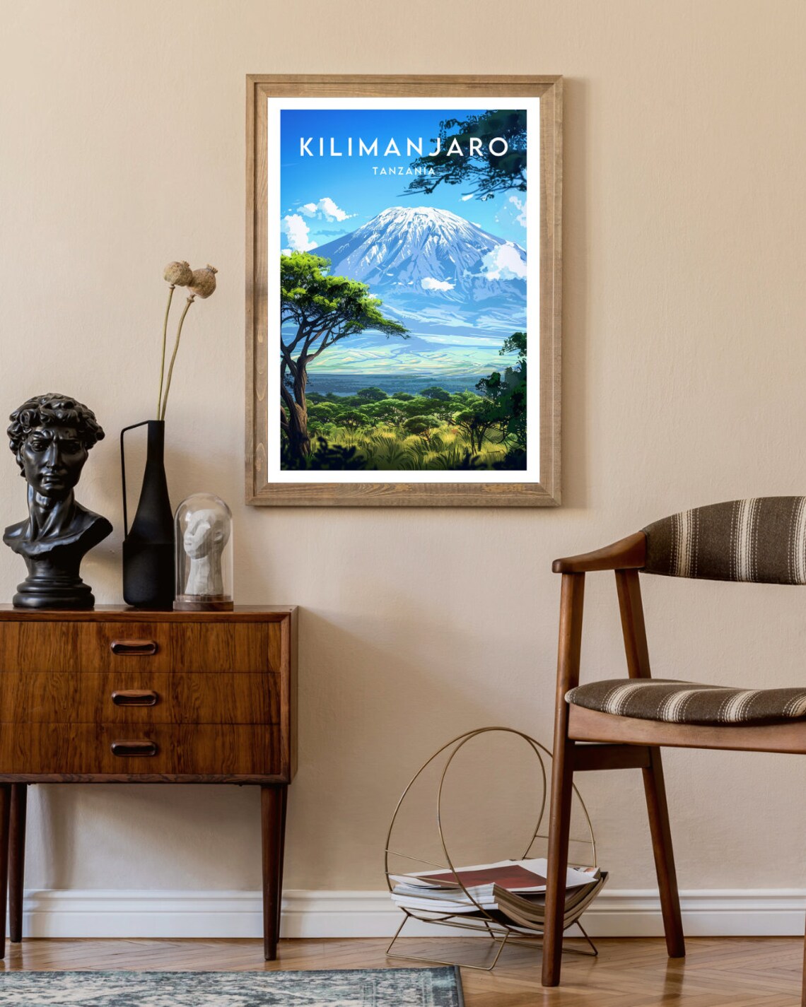 Kilimanjaro Travel Poster, Tanzania Landscape Art - Image 2