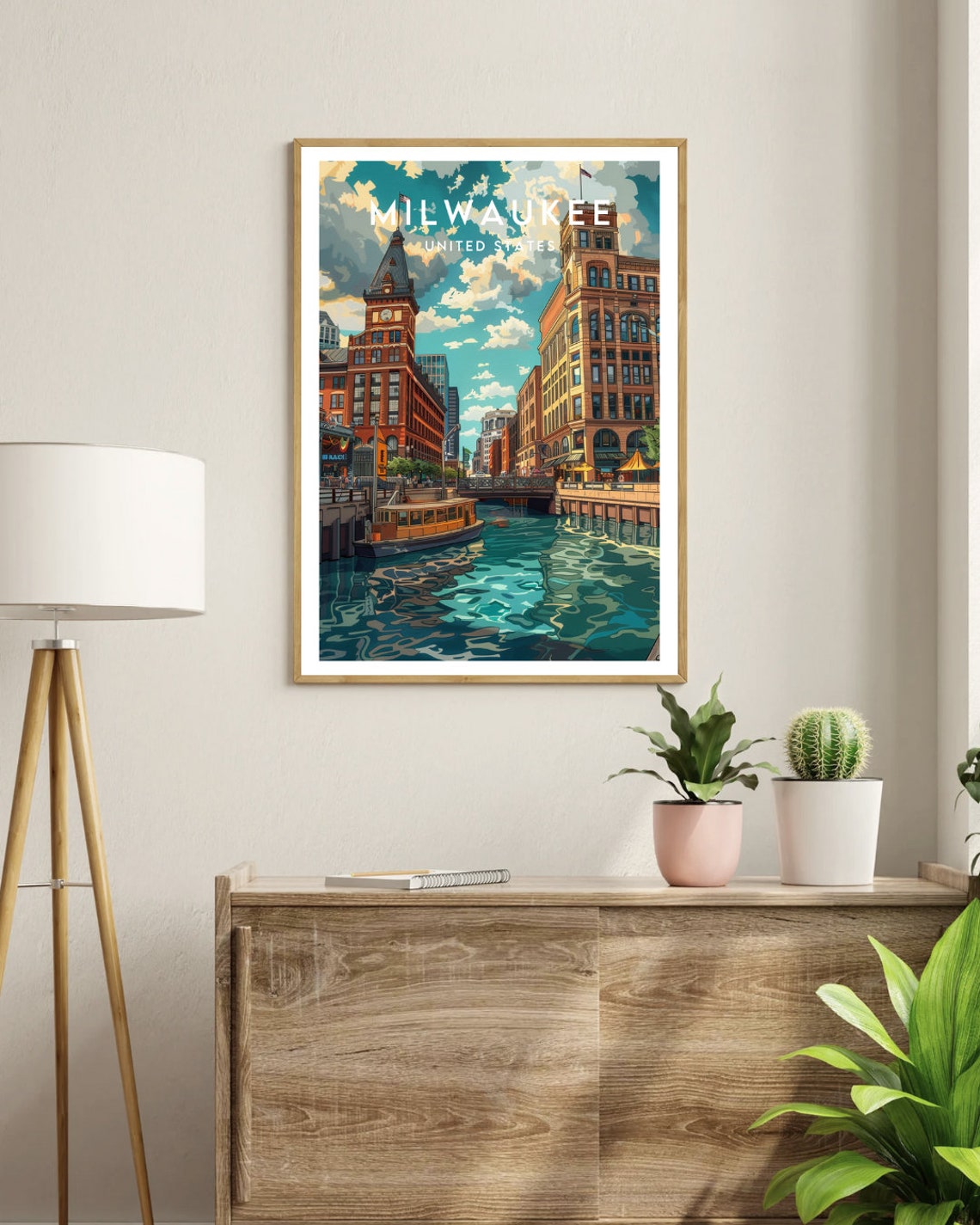 Milwaukee Travel Print United States Milwaukee Poster America Poster Travel Wall Art America Print America Milwaukee Usa Wisconsin - Image 3