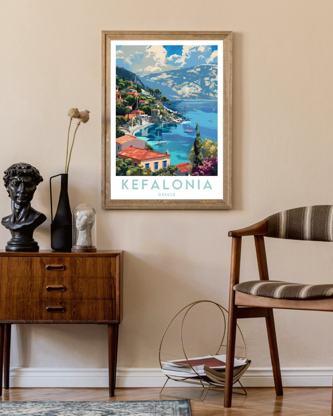 Kefalonia Greece Ionian Island Coastal Fishing Village Travel Poster - Image 2